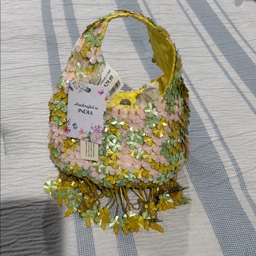 Floral Sequin Handbag